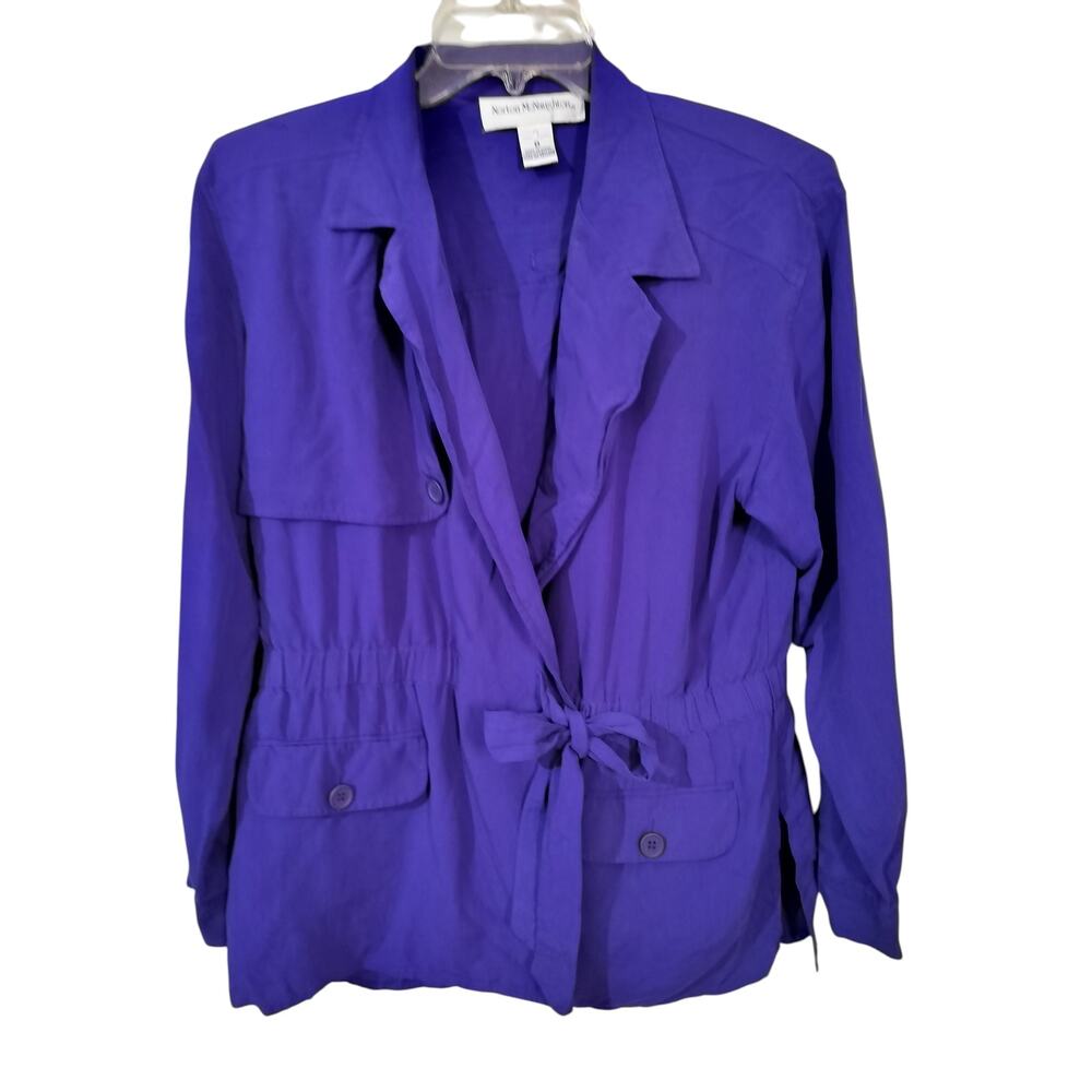 3710) Vintage  Norton McNaughton Purple Silk Suit Blazer Jacket Size 8